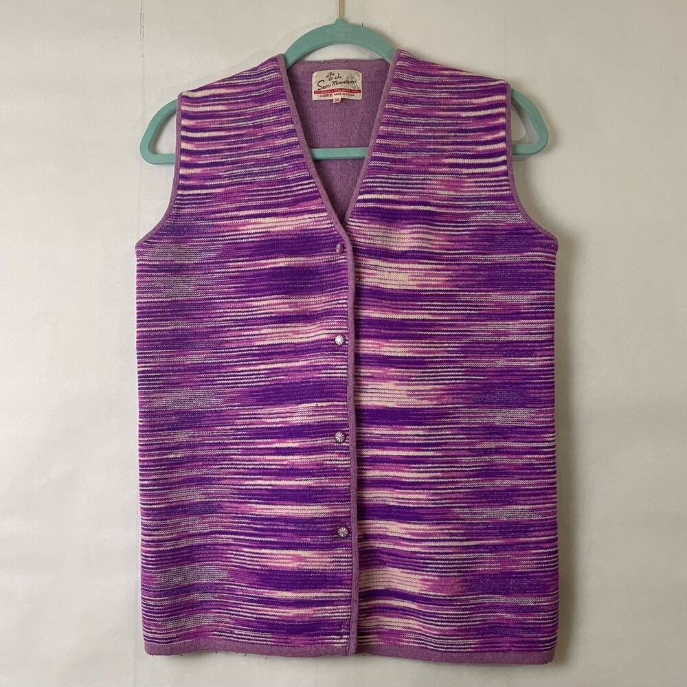 Vintage 70’s Space Dyed Angola and Lambs Wool Purple Vest